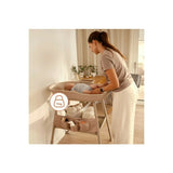 Masuta de infasat, Lionelo, Rosie, Cu saltea de infasat inclusa si roti, Spatiu pentru depozitare, Reglabila pe inaltime, Sustine 11 kg, 65x78x100 cm, 0 luni+, Bej