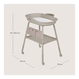 Masuta de infasat, Lionelo, Rosie, Cu saltea de infasat inclusa si roti, Spatiu pentru depozitare, Reglabila pe inaltime, Sustine 11 kg, 65x78x100 cm, 0 luni+, Bej