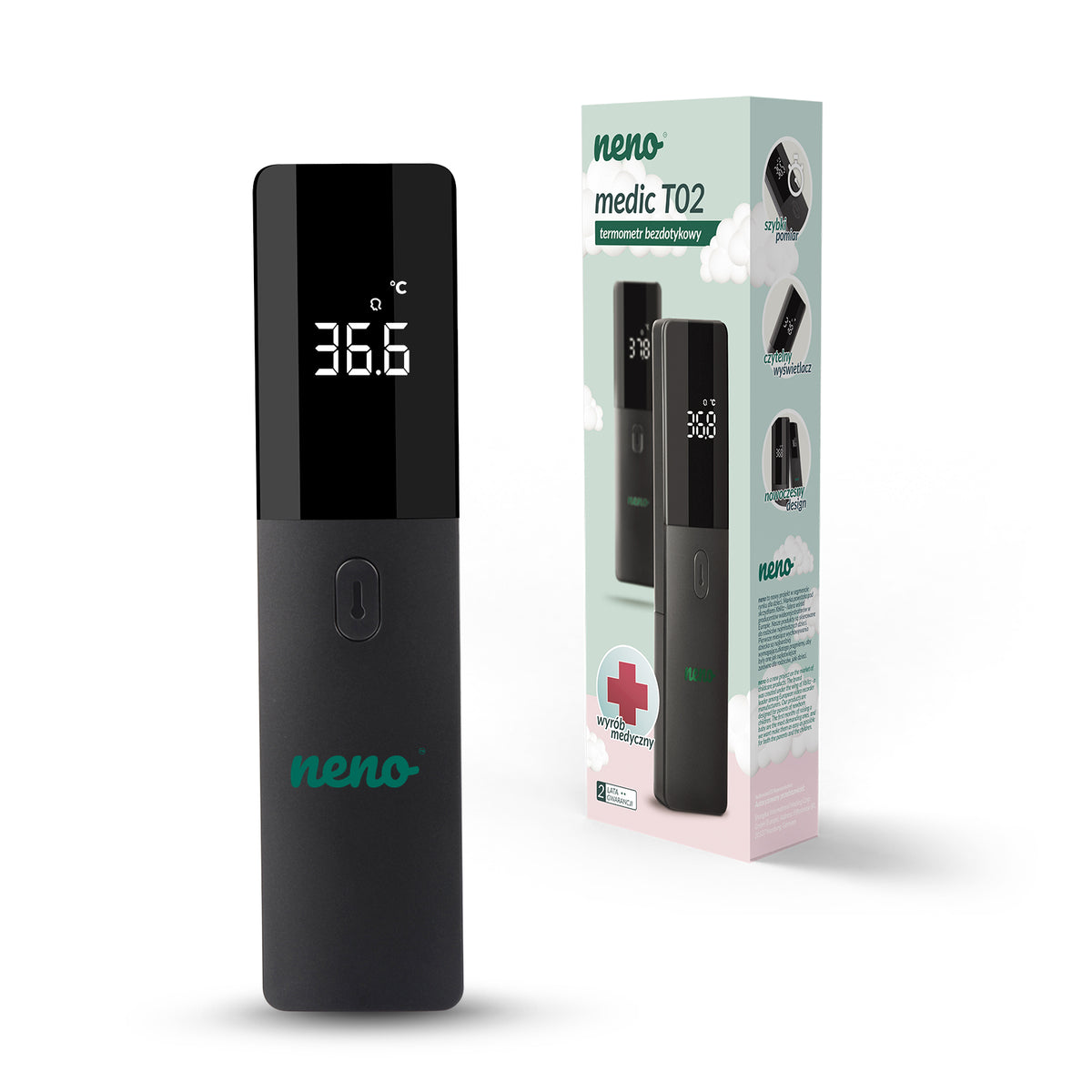 Neno – Termometru infrarosu multifunctional, dispozitiv medical T02 - gogobaby.ro