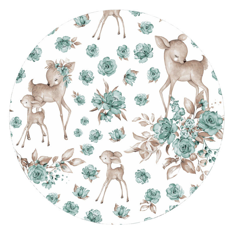 Aparatoare pentru patut, MimiNu, Cu 6 pernute, Cu fermoar, Cu husa lavabila, Pentru patut 120X60 cm, Din bumbac si tesatura pufoasa Minky, Materiale certificate Oeko Tex Standard 100, Minky Sweet Deer Mint - gogobaby.ro