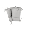 Aparatoare pentru patut, MimiNu, Cu volanase, Din bumbac certificat Oeko Tex Standard 100, 180x30 cm, Cu panglici, Colectia Royal,Grey