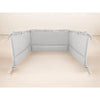 Aparatoare pentru patut, MimiNu, Cu volanase, Din bumbac certificat Oeko Tex Standard 100, 180x30 cm, Cu panglici, Colectia Royal,Grey