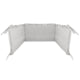 Aparatoare pentru patut, MimiNu, Cu volanase, Din bumbac certificat Oeko Tex Standard 100, 180x30 cm, Cu panglici, Colectia Royal,Grey