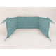 Aparatoare pentru patut, MimiNu, Cu volanase, Din bumbac certificat Oeko Tex Standard 100, 180x30 cm, Cu panglici, Colectia Royal, Nepal Green