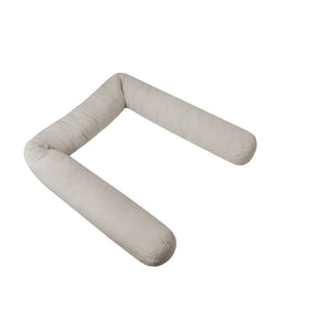 Aparatoare pentru patut, MimiNu, Tip rulou, Cu husa detasabila, Lungime 180 cm, Din bumbac certificat Oeko Tex Standard 100, Colectia Royal, Beige
