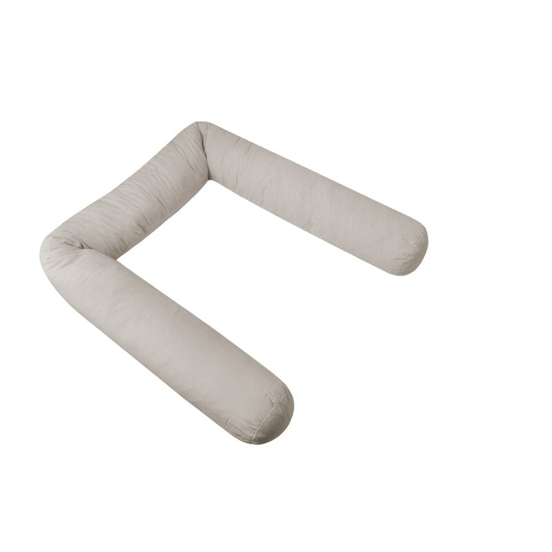 Aparatoare pentru patut, MimiNu, Tip rulou, Cu husa detasabila, Lungime 180 cm, Din bumbac certificat Oeko Tex Standard 100, Colectia Royal, Beige