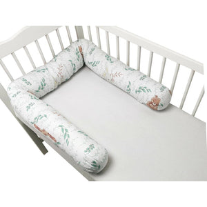 Aparatoare pentru patut, MimiNu, Tip rulou, Cu husa detasabila, Lungime 180 cm, Din bumbac certificat Oeko Tex Standard 100, Lulu Natural