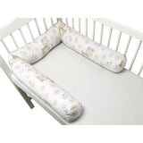 Aparatoare pentru patut, MimiNu, Tip rulou, Cu husa detasabila, Lungime 180 cm, Din bumbac certificat Oeko Tex Standard 100, Sweet Deer Pink