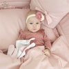 Baldachin, MimiNu, Pentru patut, Cu funda si volanas, 210x145 cm, Materiale certificate Oeko Tex Standard 100, Colectia Royal, Powder Pink