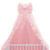 Baldachin, MimiNu, Pentru patut, Cu funda si volanas, 210x145 cm, Materiale certificate Oeko Tex Standard 100, Colectia Royal, Powder Pink