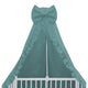 Baldachin, MimiNu, Pentru patut, Cu funda si volanas, 210x145 cm, Material certificat Oeko Tex Standard 100, Colectia Royal, Nepal Green