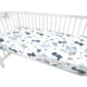Cearceaf cu elastic, MimiNu, Pentru patut 120X60 cm, Din bumbac certificat Oeko Tex Standard 100, Dino Granat