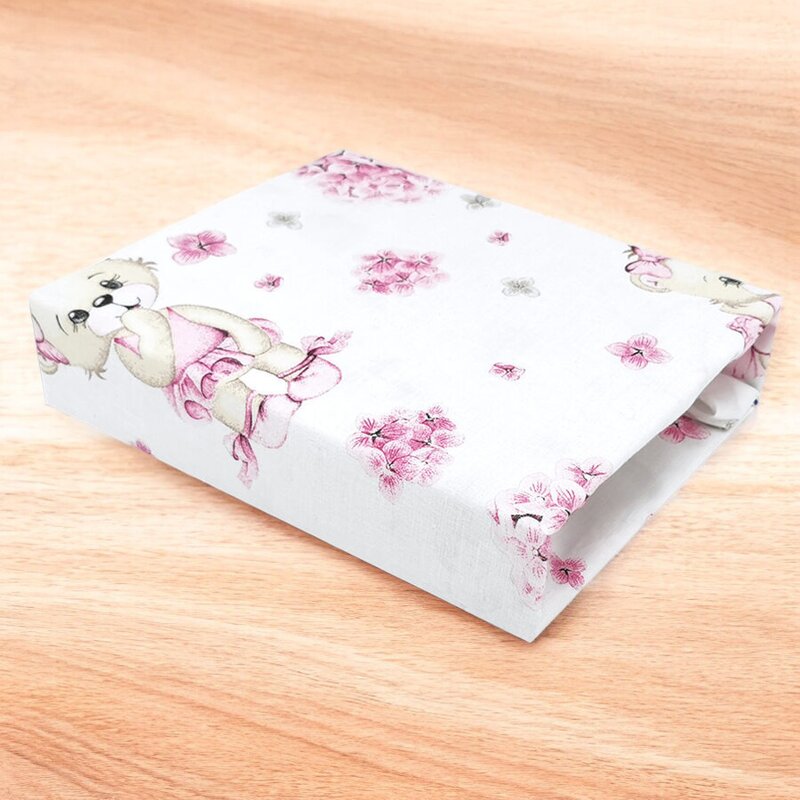 Cearceaf cu elastic, MimiNu, Pentru pat 160x80 cm, Din bumbac certificat Oeko Tex Standard 100, Design, Pink Ballerina