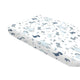 Cearceaf cu elastic, MimiNu, Pentru pat 160x80 cm, Din bumbac certificat Oeko Tex Standard 100, Dino Granat