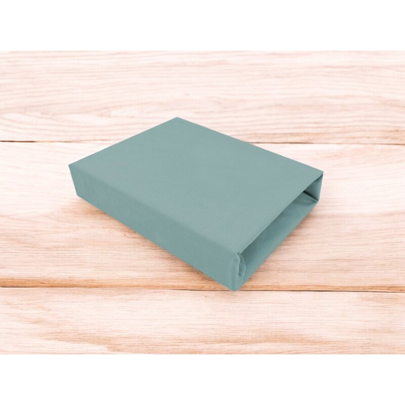 Cearceaf cu elastic, MimiNu, Pentru patut 120X60 cm, Din bumbac certificat Oeko Tex Standard 100, Colectia Royal, Nepal Green