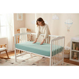 Cearceaf cu elastic, MimiNu, Pentru patut 120X60 cm, Din bumbac certificat Oeko Tex Standard 100, Colectia Royal, Nepal Green