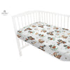 Cearceaf cu elastic, MimiNu, Pentru patut 140X70 cm, Din bumbac certificat Oeko Tex Standard 100, Design, Pirates Natural