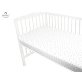 Cearceaf cu elastic, MimiNu, Pentru patut 140X70 cm, Din bumbac certificat Oeko Tex Standard 100, Mini Gray Stars