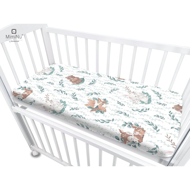 Cearceaf cu elastic, MimiNu, Pentru patut co-sleeper, Theo, Dimensiune 85 x 46 cm, Din bumbac certificat Oeko Tex Standard 100, Lulu Natural
