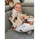 Cearceaf cu elastic, MimiNu, Pentru patut co-sleeper, Vera, Dimensiune 89 x 51 cm, Din bumbac certificat Oeko Tex Standard 100, Teddy Bear On Moon