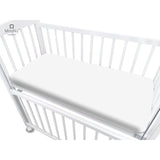 Cearceaf cu elastic, MimiNu, Pentru patut co-sleeper, Vera, Dimensiune 89 x 51 cm, Din bumbac jersey, Material certificat Oeko Tex Standard 100, White