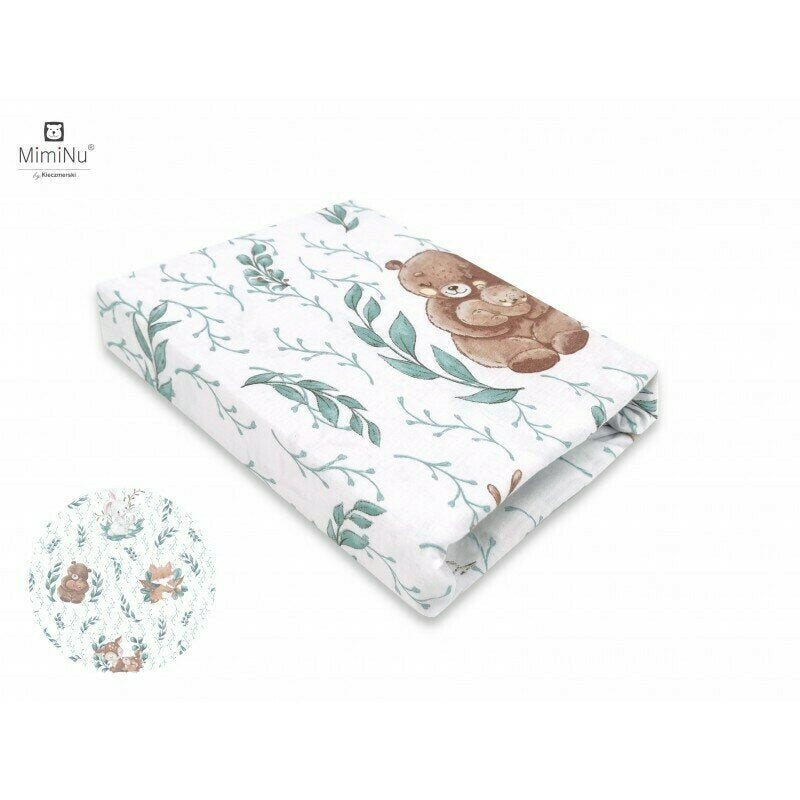 Cearceaf cu elastic, MimiNu, Pentru patut co-sleeper, Vera, Dimensiune 89 x 51 cm, Din bumbac certificat Oeko Tex Standard 100, Lulu Natural
