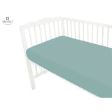 Cearceaf cu elastic, MimiNu, Pentru patut leagan sau patut co-sleeper, Dimensiune 90x40 cm, Din bumbac certificat Oeko Tex Standard 100, Colectia Royal, Nepal Green