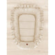 Cosulet bebelus, MimiNu, Pentru dormit, Baby Nest 55 x 75 cm, Cu Volanase, Din catifea, Nugat