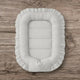 Cosulet bebelus, MimiNu, Pentru dormit, Baby Nest 55 x 75 cm, Cu Volanase, Husa 100% bumbac, Din bumbac certificat Oeko Tex Standard 100, Colectia Royal, Grey