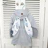 Halat de baie, MimiNu, Cu urechi, 2 - 5 ani, Moale, Cu buzunare, Cu cordon, Din bumbac si thermo fleece, Materiale certificate Oeko Tex Standard 100, Dino Granat