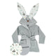 Halat de baie, MimiNu, Cu urechi, 2 - 5 ani, Moale, Cu buzunare, Cu cordon, Din bumbac si thermo fleece, Materiale certificate Oeko Tex Standard 100, Forest Friends Mint