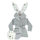 Halat de baie, MimiNu, Cu urechi, 2 - 5 ani, Moale, Cu buzunare, Cu cordon, Din bumbac si thermo fleece, Materiale certificate Oeko Tex Standard 100, Forest Friends Mint