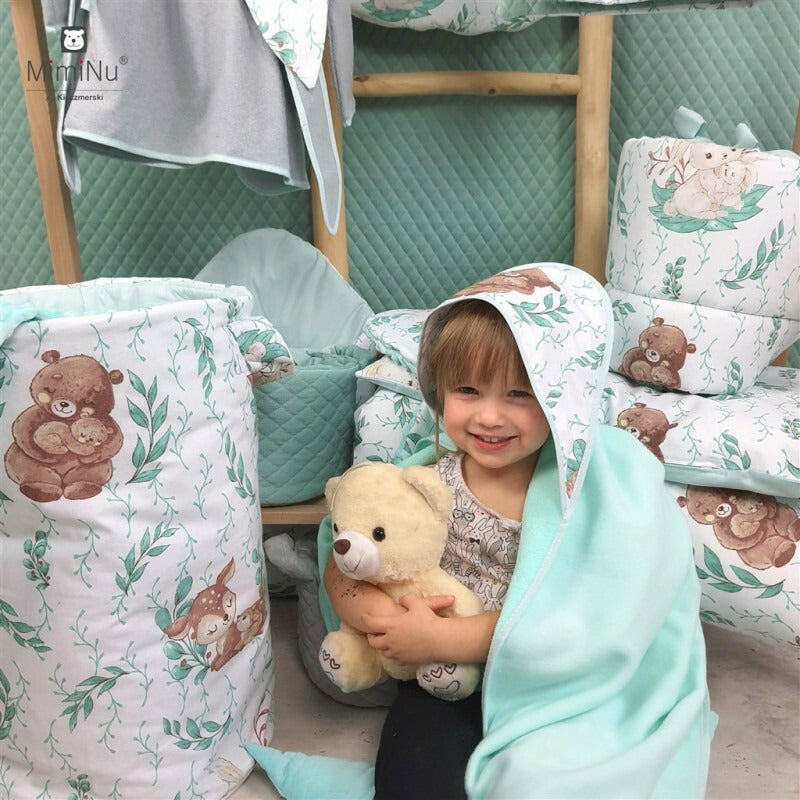 Halat de baie, MimiNu, Cu urechi, 6 - 24luni, Moale, Cu buzunare, Cu cordon, Din bumbac si thermo fleece, Materiale certificate Oeko Tex Standard 100, Lulu Natural