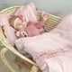Halat de baie, MimiNu, Cu urechi, 6 - 24 luni Moale, Cu volanase, Cu buzunare, Cu cordon, Din bumbac si thermo fleece, Materiale certificate Oeko Tex Standard 100, Colectia Royal, Powder Pink
