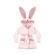 Halat de baie, MimiNu, Cu urechi, 6 - 24 luni Moale, Cu volanase, Cu buzunare, Cu cordon, Din bumbac si thermo fleece, Materiale certificate Oeko Tex Standard 100, Colectia Royal, Powder Pink