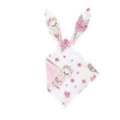 Jucarie textila senzoriala, MimiNu, Moale, Cu doua fete, 30 x 30 cm, Din catifea si bumbac, Materiale certificate Oeko Tex Standard 100, Design, Pink Ballerina