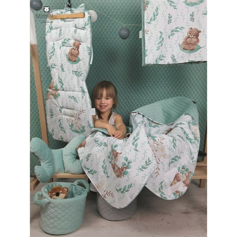 Jucarie textila senzoriala, MimiNu, Moale, Cu doua fete, 30 x 30 cm, Din tesatura minky si bumbac, Materiale certificate Oeko Tex Standard 100, Minky Lulu Natural - gogobaby.ro