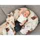Lenjerie patut cu 3 piese, MimiNu, Pentru patut 120x60 cm, Cu protectie laterala, Din bumbac certificat Oeko Tex Standard 100, Teddy Bear On Moon
