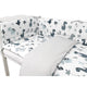 Lenjerie patut cu 3 piese, MimiNu, Pentru patut 120x60 cm, Cu protectie laterala, Din bumbac certificat Oeko Tex Standard 100, Dino Granat