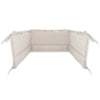Lenjerie patut cu 3 piese, MimiNu, Pentru patut 120x60 cm, Cu volanase, Cu protectie laterala, Din bumbac certificat Oeko Tex Standard 100, Colectia Royal, Beige - gogobaby.ro