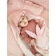 Lenjerie patut cu 4 piese, MimiNu, Pentru patut 120x60 cm, Cu doua protectii laterale, Cu volanase, Din bumbac certificat Oeko Tex Standard 100, Colectia Royal, Powder Pink