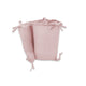 Lenjerie patut cu 4 piese, MimiNu, Pentru patut 120x60 cm, Cu doua protectii laterale, Cu volanase, Din bumbac certificat Oeko Tex Standard 100, Colectia Royal, Powder Pink