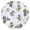 Organizator pentru patut si leagan, MimiNu, Din bumbac certificat Oeko Tex Standard 100, 3 compartimente, 53x46 cm, Design, Pirates Blue