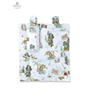 Organizator pentru patut si leagan, MimiNu, Din bumbac certificat Oeko Tex Standard 100, 3 compartimente, 53x46 cm, Design, Pirates Blue
