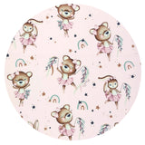 Paturica de infasat, MimiNu, Cu doua fete, Cu multiple utilizari, Cu inchidere arici velcro, Dimensiune 75x75 cm, Din bumbac certificat Oeko Tex Standard 100, Design, Little Ballerina Pink