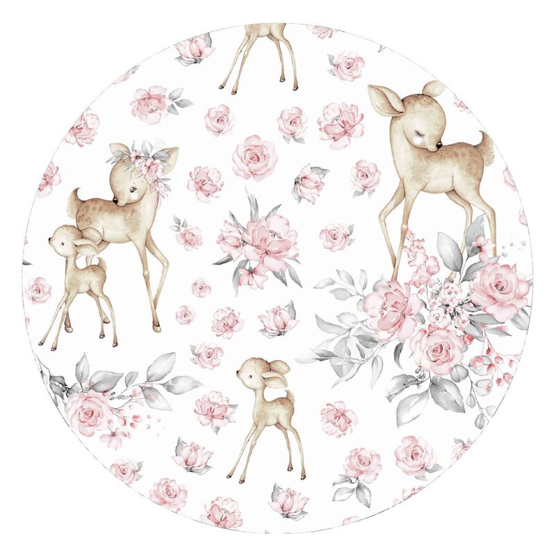 Paturica de infasat, MimiNu, Cu doua fete, Cu multiple utilizari, Cu inchidere arici velcro, Dimensiune 75x75 cm, Din bumbac certificat Oeko Tex Standard 100, Sweet Deer Pink