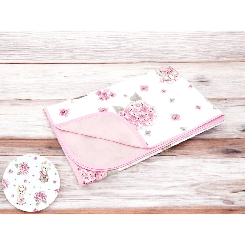 Paturica moale, MimiNu, Cu doua fete, Dimensiune 75x100 cm, Din bumbac certificat Oeko Tex Standard 100, Design, Pink Ballerina - gogobaby.ro
