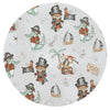 Paturica moale, MimiNu, Cu doua fete, Dimensiune 75x100 cm, Din bumbac certificat Oeko Tex Standard 100, Design, Pirates Natural