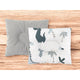 Perna bebelus, MimiNu, Profilata, Cu doua fete, Cu functie anti-soc, Pufoasa, Din catifea si bumbac, 23x26 cm, Materiale certificate Oeko Tex Standard 100, Velvet Dino Granat