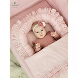 Perna clasica de dormit, MimiNu, Cu husa detasabila cu fermoar, Din bumbac certificat Oeko Tex Standard 100, 40x40 cm, Colectia Royal, Powder Pink